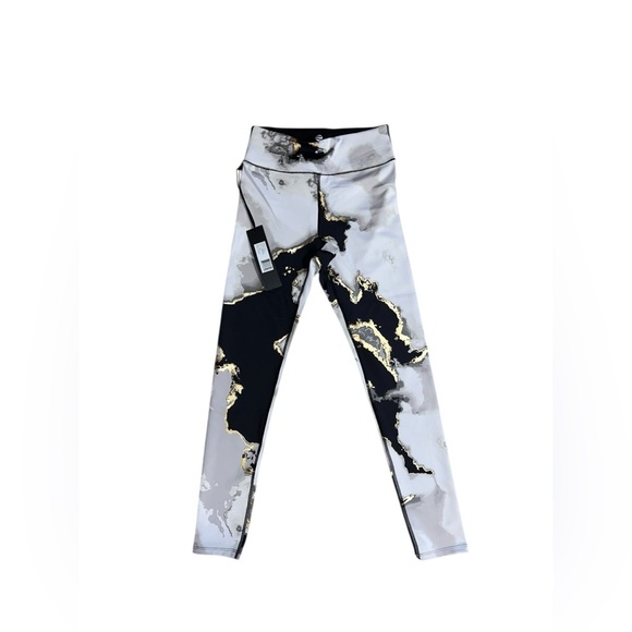 Noli Marble Leggings – Black, Gray, Gold – Size Small - Picture 2 of 6